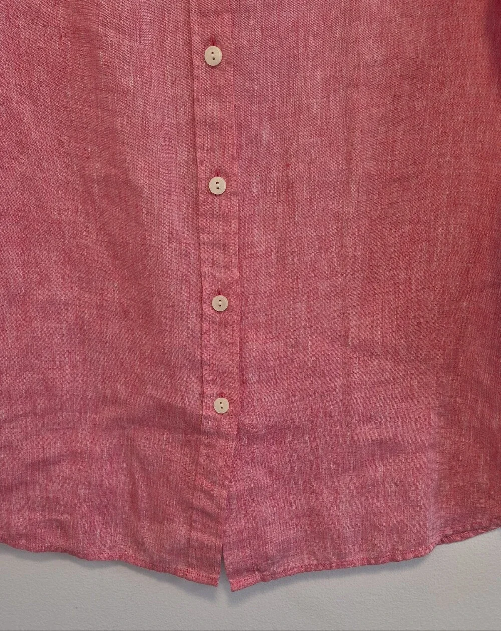 Hinson Wu 100% Linen Button Up Shirt Coral Pink Luxe Linen Women's Sz 10 - Picture 4 of 12